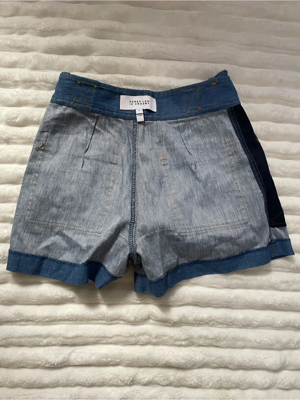 10 Crosby Derek Lam Light Blue Sailor Button High-Waist Shorts - Picture 16 of 16